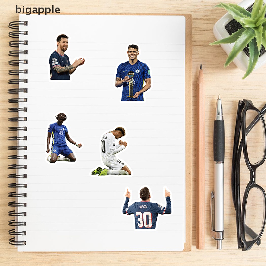 Set 50 Đề Can Dán Trang Trí Va Li / Laptop / Guitar Hình Ngôi Sao Bóng Đá Phong Cách Graffiti