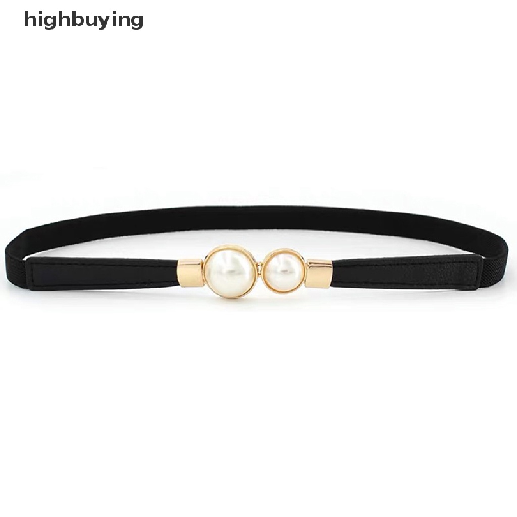 Thắt Lưng Da PU Đính Hạt Ngọc Trai Thời Trang Cho Nữ