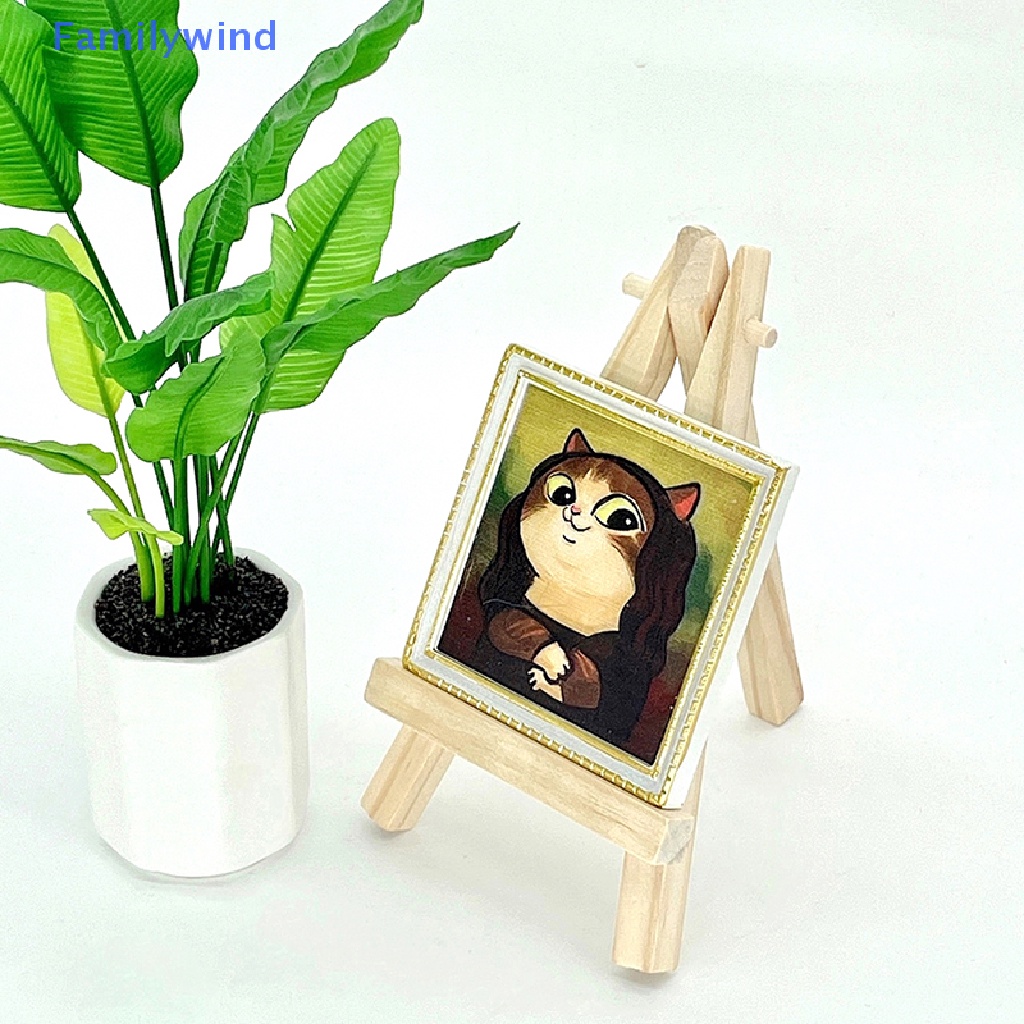 Sticker Dán Tường Họa Tiết Mèo Dễ Thương Bắt Mắt Cho Nhà Búp Bê 1: 12