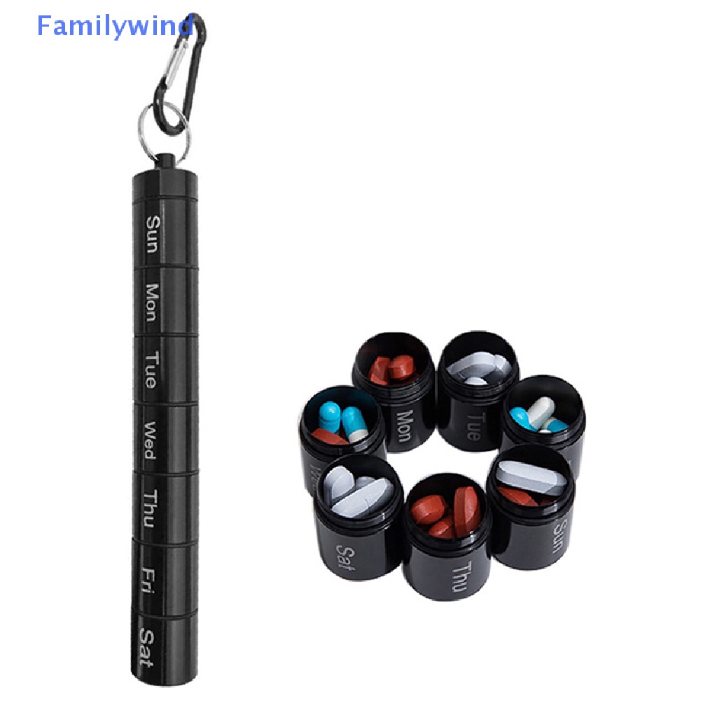 Hộp Đựng Thuốc 7 Ngày Bằng Kim Loại Có Móc Khóa Hiện Đại