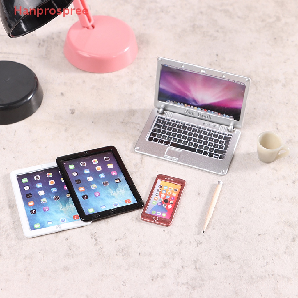 Bộ Mô Hình Đèn Bàn / Laptop / Điện Thoại / Cốc / Máy Tính Bảng Trang Trí Nhà Búp Bê 1: 12