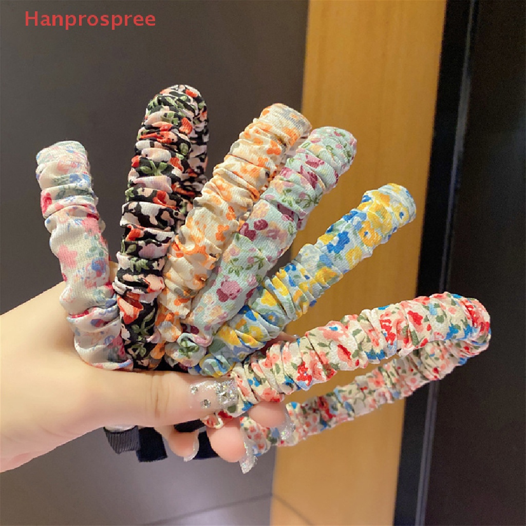 1 Băng Đô Cài Tóc Xếp Ly In Họa Tiết Hoa Thời Trang Mùa Hè Cho Nữ