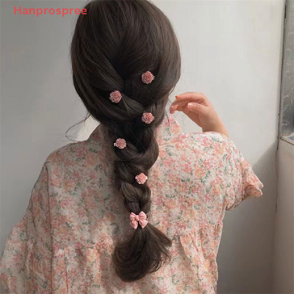 Kẹp Tóc Nơ Hoa Hồng Đào Dễ Thương Cho Nữ