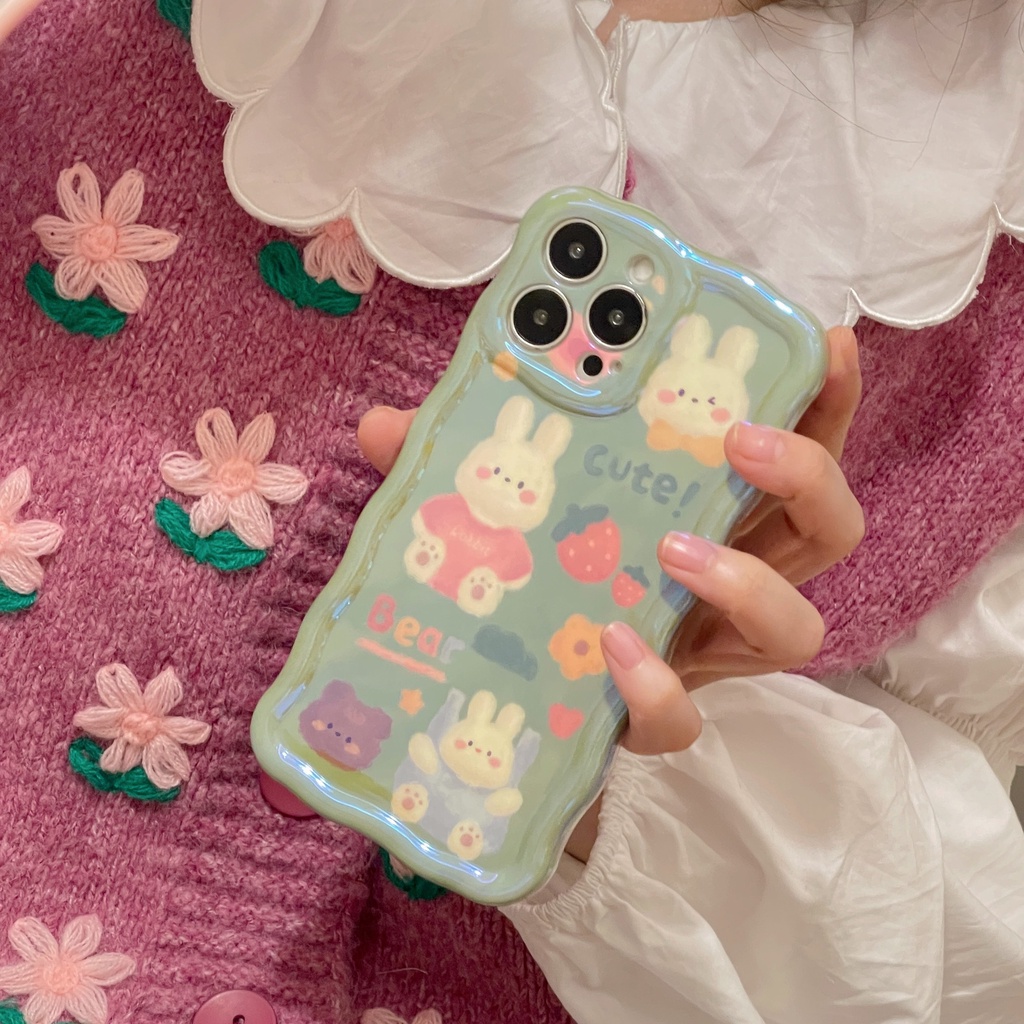Ốp Điện Thoại Mềm Chống Sốc In Hình Thỏ Hoạt Hình Cho iPhone 14 14PRO max 13 12PRO max 13pro max 11