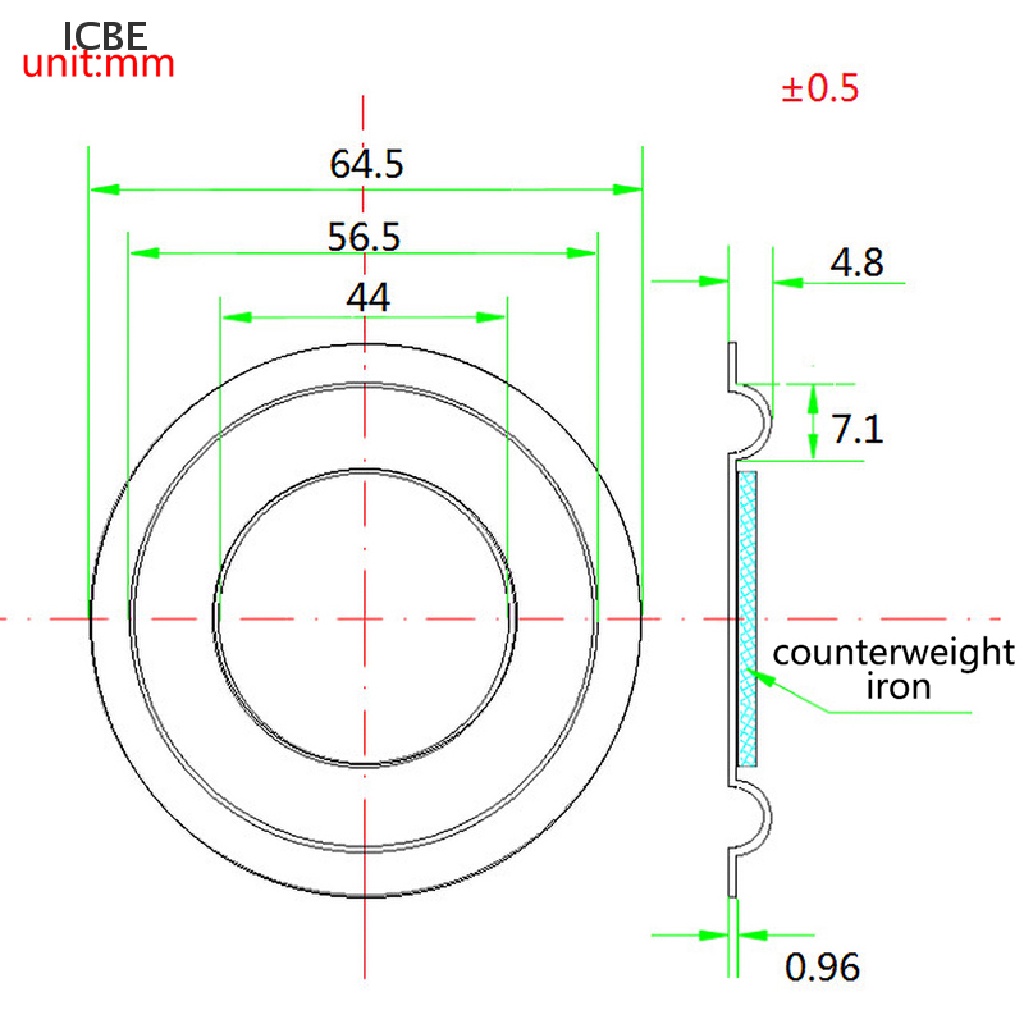 Tấm Đệm Rung Tiêu Chuẩn 65mm Cho Loa Bass Woofer DIY