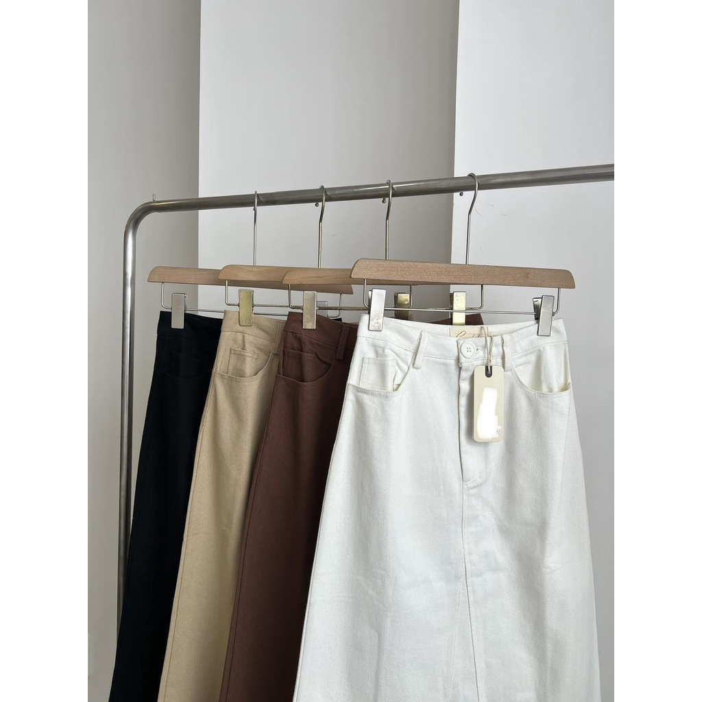 Chân váy kaki dài