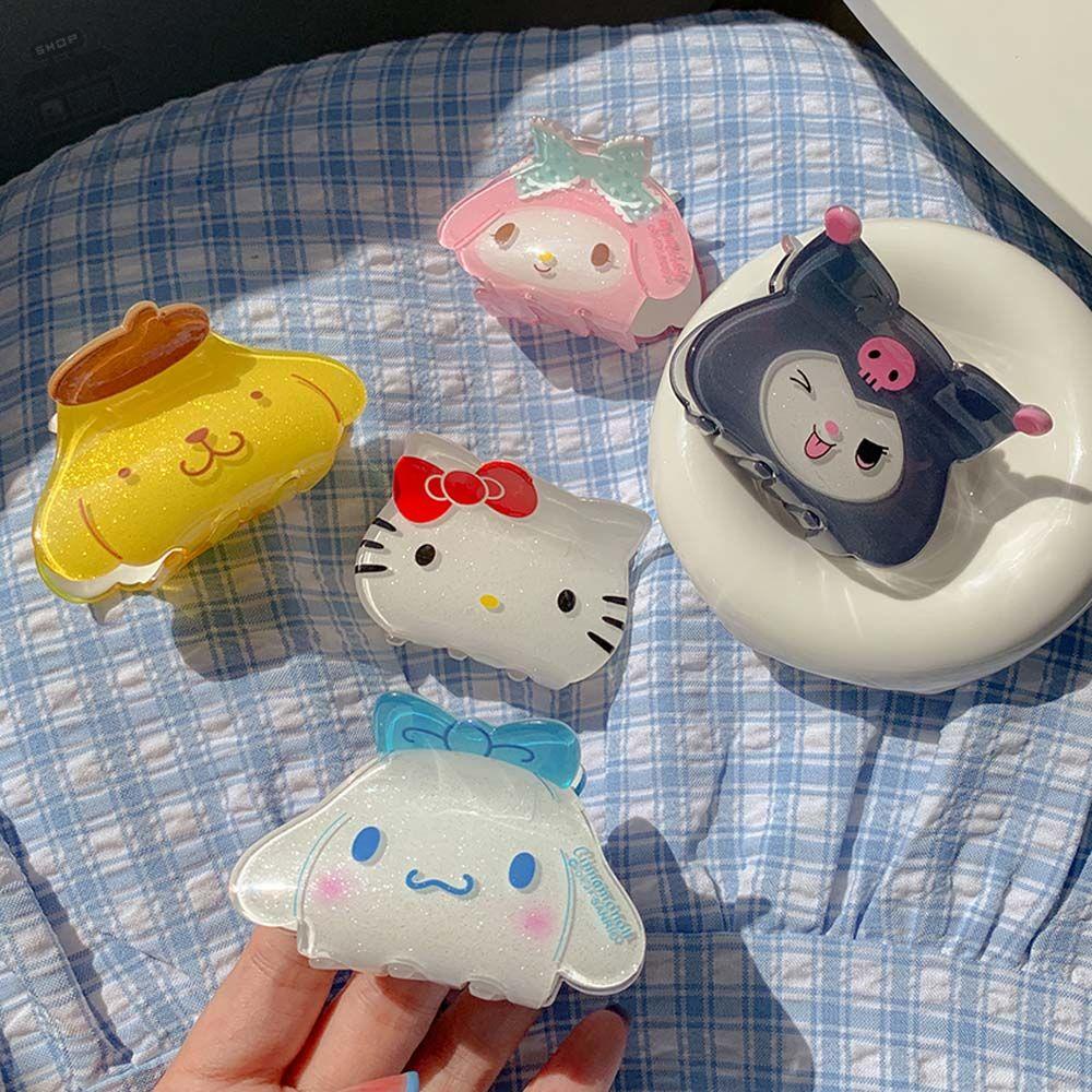 Kẹp Tóc Hình Vuốt Mèo / Thỏ / Cá Mập Lấp Lánh Nhiều Màu Dễ Thương Phong Cách Hàn Quốc Cho Nữ