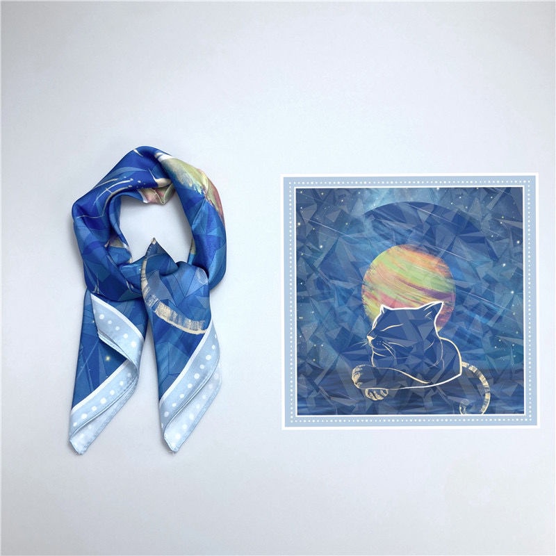 Set 50 Khăn Quàng Cổ Hình Vuông Ngắn Bằng Lụa Thiết Kế Đơn Giản