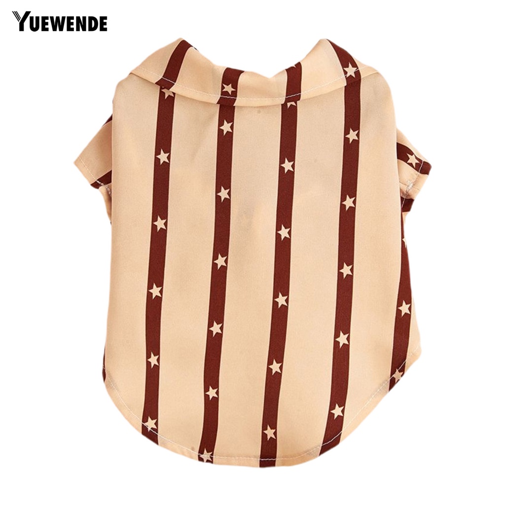 Áo Thun Họa Tiết Sọc Và Ngôi Sao Thời Trang Thấm Hút Mồ Hôi Cho Thú Cưng Yue.z
