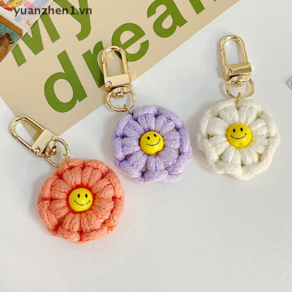 Móc Chìa Khóa Hình Bông Hoa Mặt Cười Dễ Thương