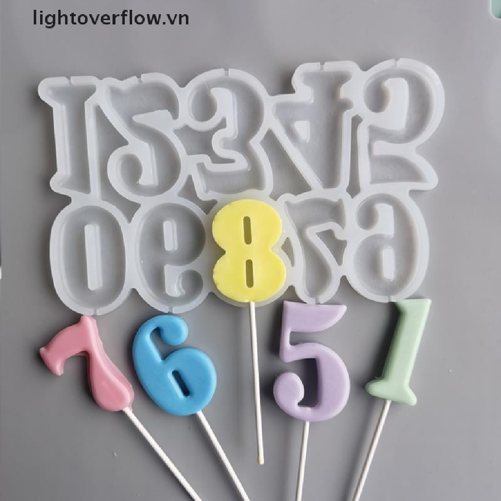 Khuôn Silicon Làm Kẹo Mút / Kẹo Mút Hình Chữ Số DIY