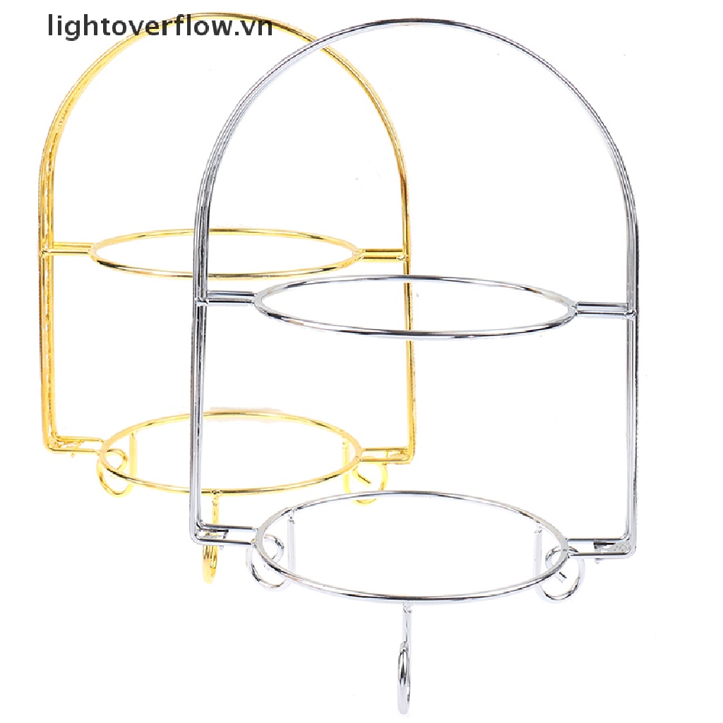 Giá Đỡ Bánh Kem Tráng Miệng Hai Tầng Bằng Kim Loại Màu Vàng Dùng Để Trang Trí Tiệc