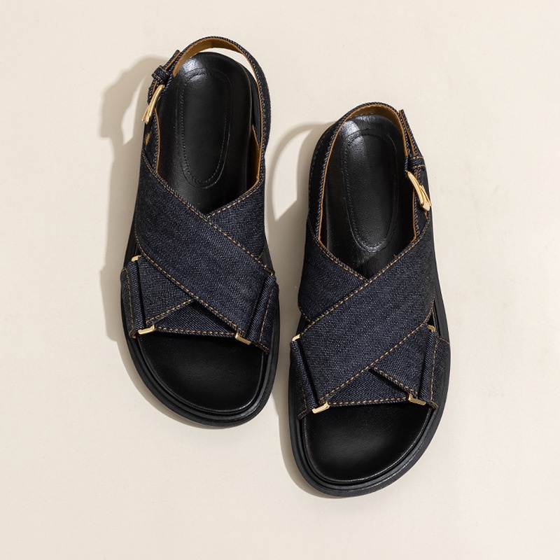 Xăng đan Thể Thao Đế Dày Quai Chéo Chất Liệu Denim Thời Trang Mùa Hè-AA1220 Cho Nữ