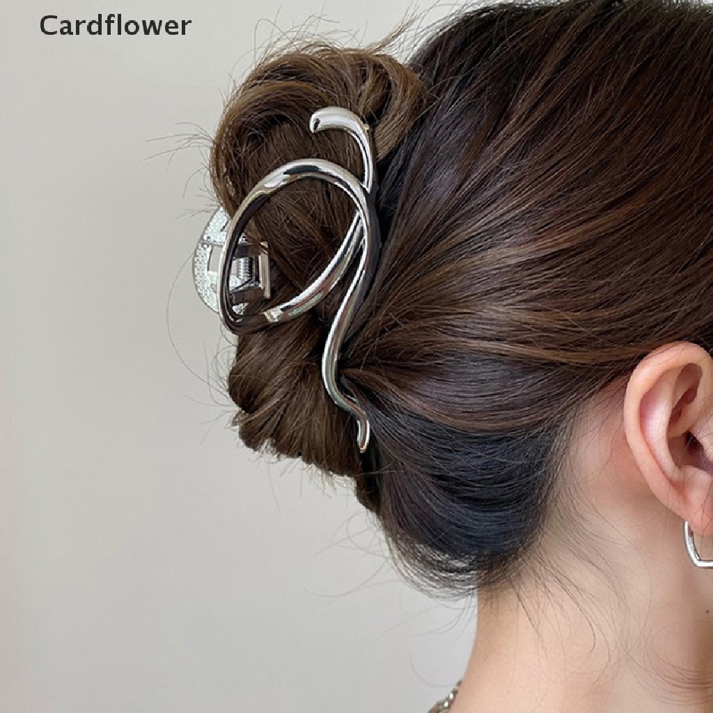 &lt; Cardflower &gt; Kẹp Tóc Càng Cua Bằng Kim Loại Đơn Giản Phong Cách Punk Hàn Quốc Dành Cho Nữ