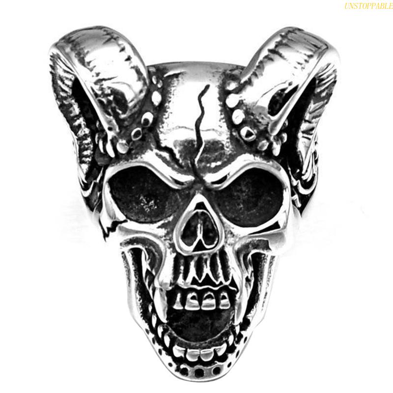 Nhẫn Hình Đầu Lâu Phong Cách Gothic Punk Cổ Điển Có Thể Điều Chỉnh Cho Nam Và Nữ