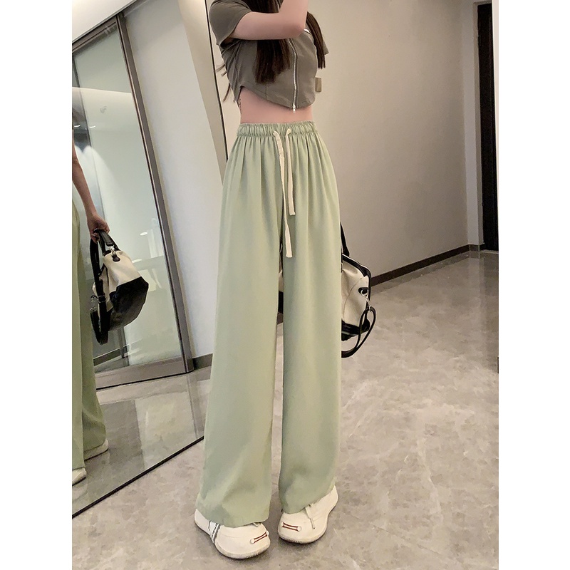 Quần Dài Dây Rút Màu Sắc Thời Trang Mùa Hè Phong Cách Hàn Quốc Cho Nữ