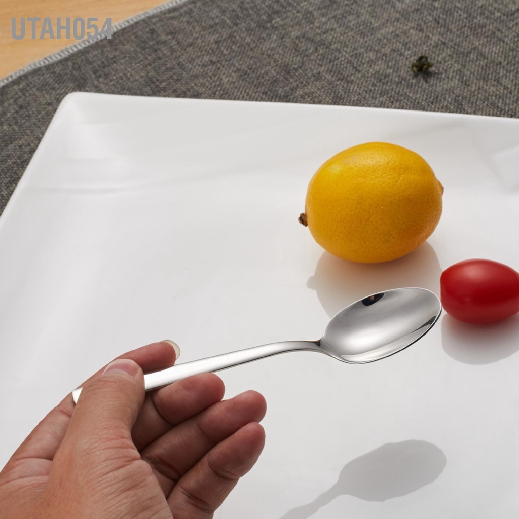 Utah054 12 Cái Muỗng tráng miệng tay cầm dài 316 Thép không gỉ khuấy cà phê Dao kéo