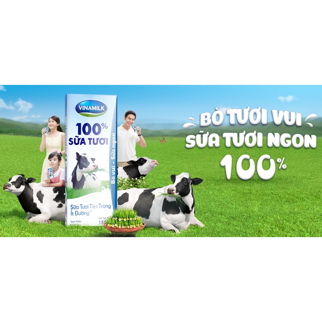 Thùng 48 hộp sữa tươi tiệt trùng Vinamilk 100% có đường 110ml