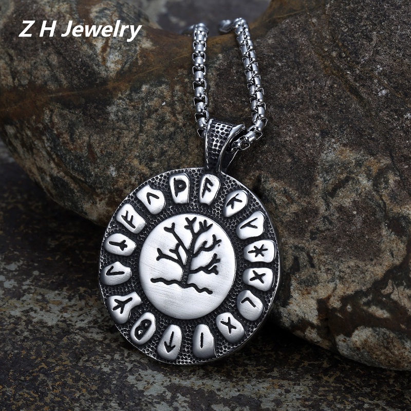 Vòng cổ Mặt Hình Cây Đời Sống Bằng Thép Không Gỉ Phong Cách Vintage Thời Trang Cho Nam Và Nữ