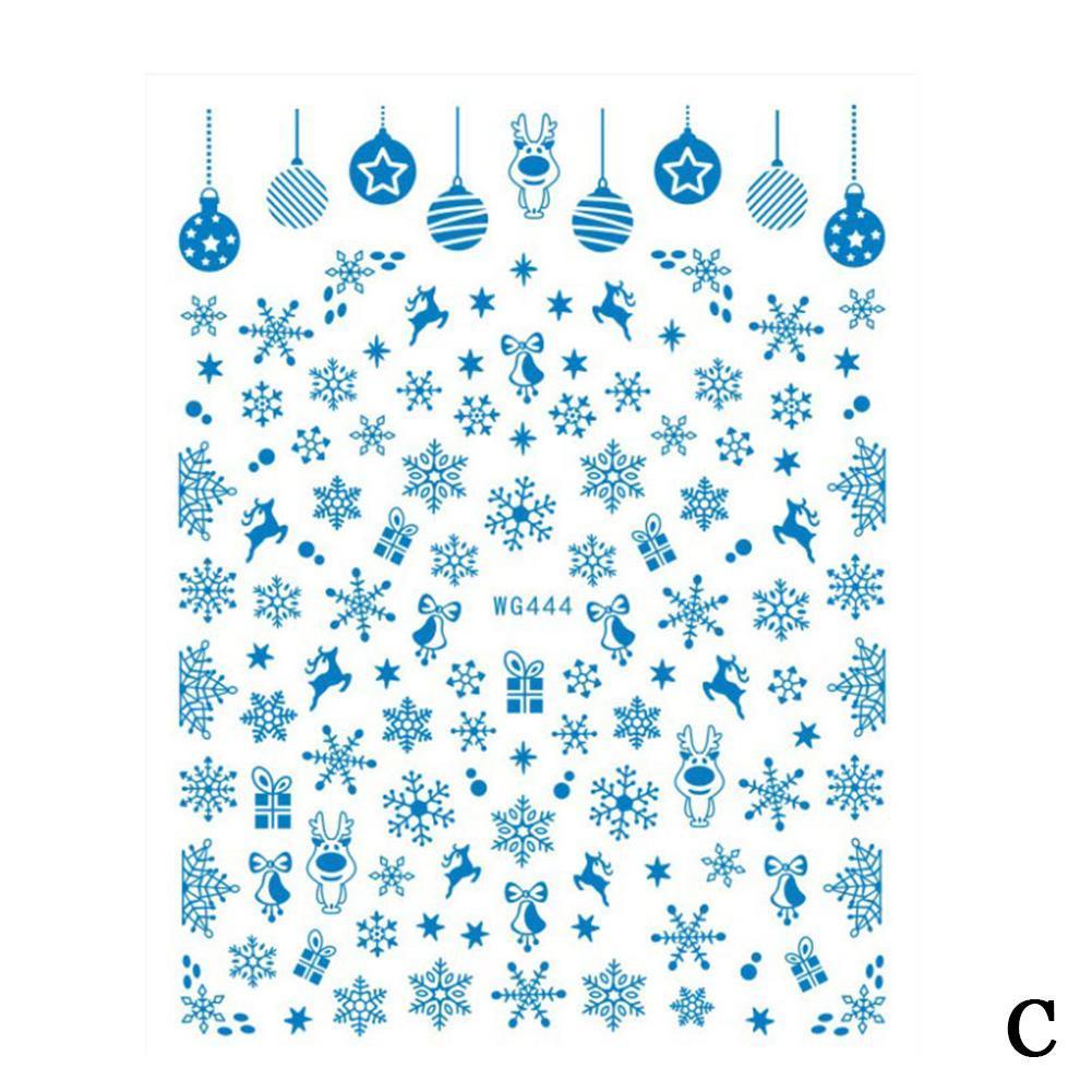 Miếng Dán Trang Trí Móng Tay Tự Dính Họa Tiết Bông Tuyết Giáng Sinh S3F8