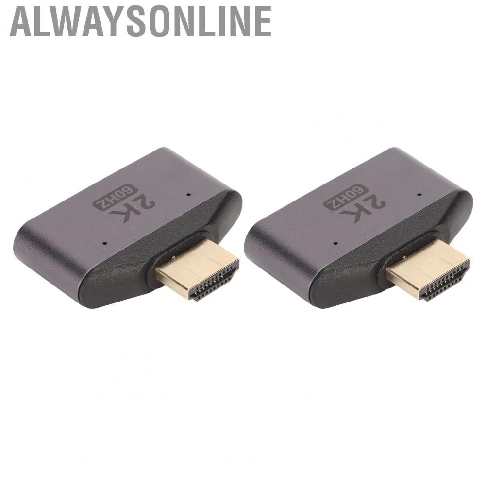 Alwaysonline HD Multimedia Interface Male To Dual Female Adapter  Indicator Light Design 1 2 Video Splitter 2pcs Portable Gold Plated 2K 60Hz for Game Console PC