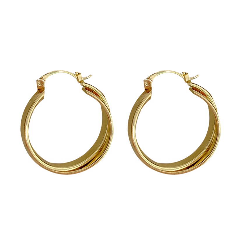 Khuyên Tai Kim Loại Hình Thánh Giá Đơn Giản Phong Cách Vintage