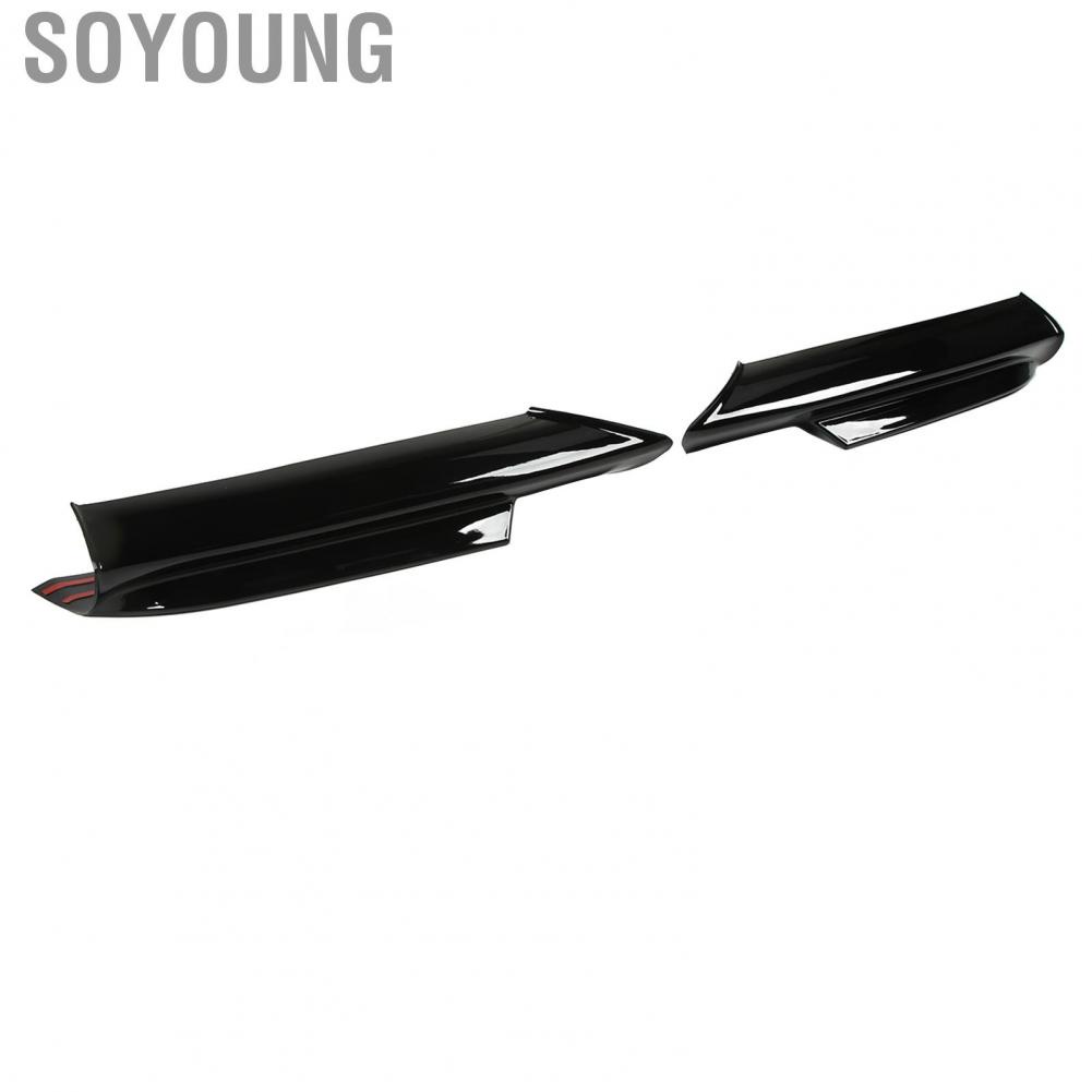 Soyoung Front Bumper Lip Splitter  Spoiler Rounded Edges Bright Black High Temperature Resistant for Vehicle