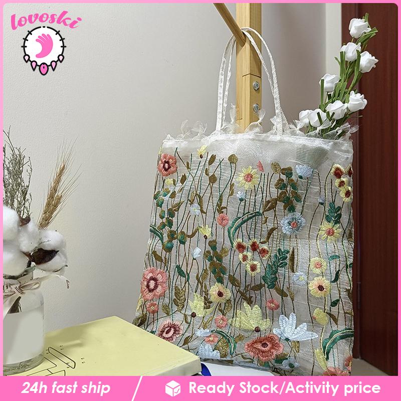 Túi Tote Thêu Họa Tiết Thời Trang Dùng Khi Đi Mua Sắm / Du Lịch