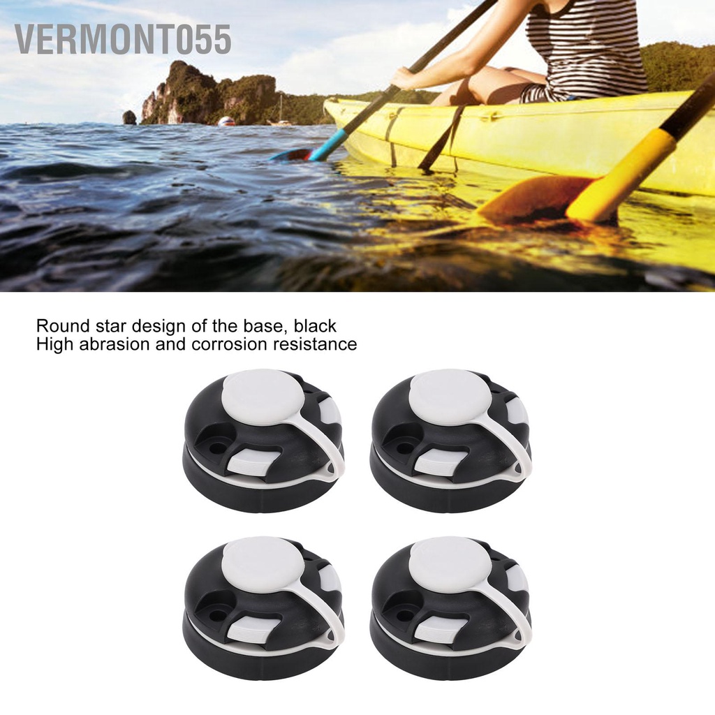 Set 4 Đế Gắn Thuyền Kayak Bơm Hơi Hình Tròn Màu Đen