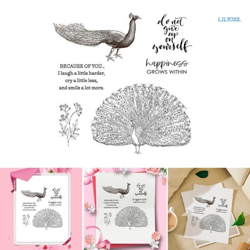 Con Công Bằng Silicone Trong Suốt Dùng Trang Trí Sổ Tay DIY