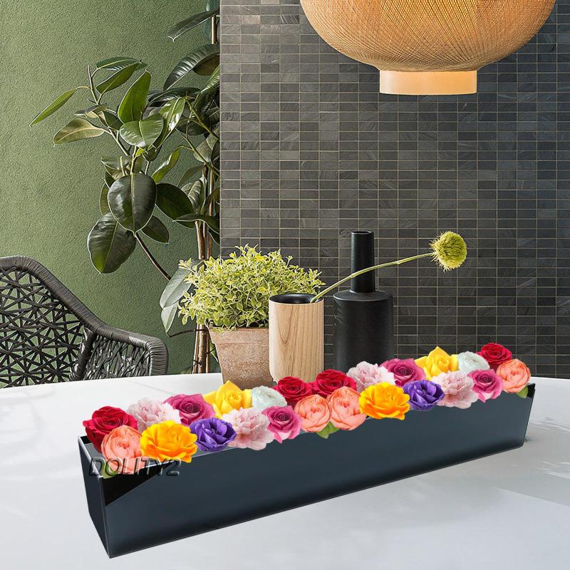 Set 2 Bình Hoa Hình Chữ Nhật Bằng Acrylic Trang Trí Phòng Khách