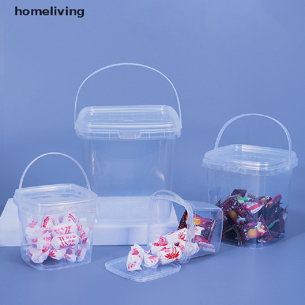 Xô Nhựa Đựng Thực Phẩm Có Nắp Và Tay Cầm Dung Tích 280ML / 500ML / 1L / 2L