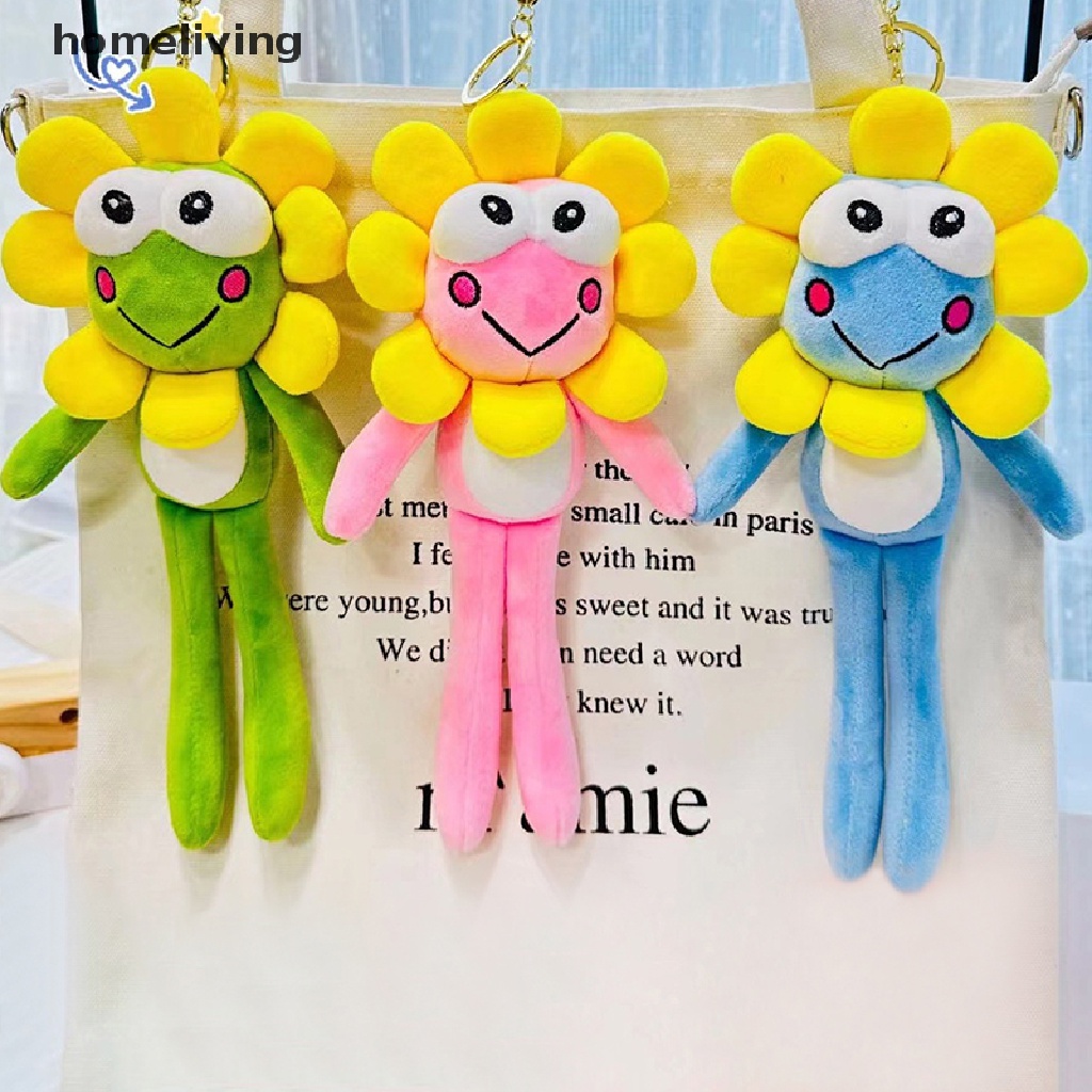 1 Móc Khóa Hình Hoa Hướng Dương / Ếch Nhồi Bông Hoạt Hình Màu Sắc Ngẫu Nhiên