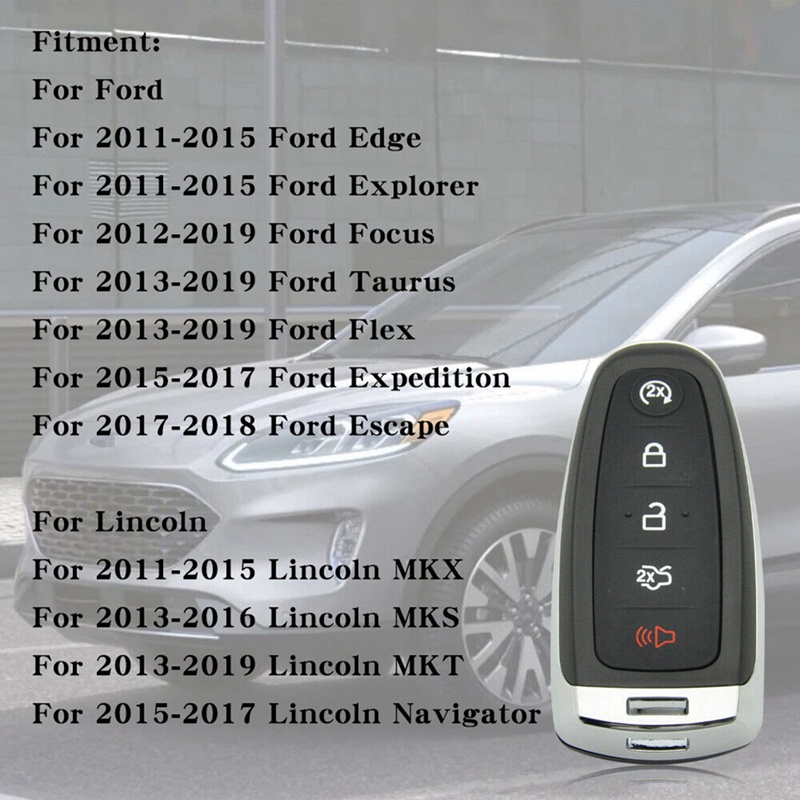 Chìa Khóa Điều Khiển Từ Xa Thông Minh Cho Xe Hơi Ford Explorer Focus Edge Flex C-Max Taurus 11-19 ID46 PCF7953 M3N5WY8609 315Mhz