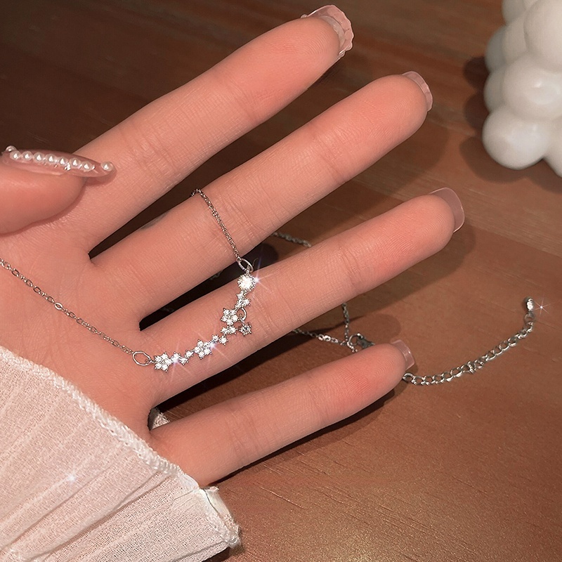 Vòng Cổ Choker Đính Đá Zircon Siêu Sáng Sang Trọng Cho Nữ
