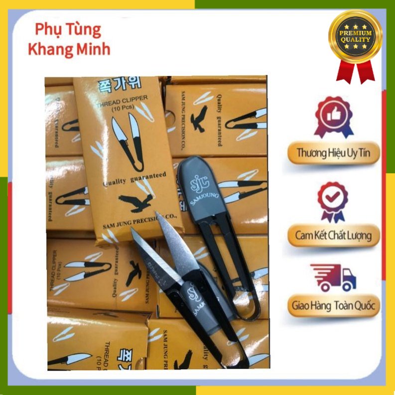 Hộp 10 cái Kéo bấm Hàn Quốc dùng cắt chỉ thừa Phụ Tùng Khang Minh