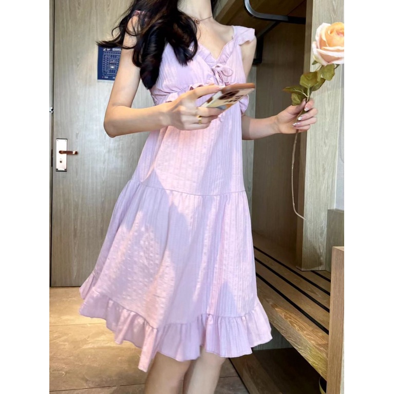 Đồ ngủ Cotton Hai Dây Dáng Lửng Thời Trang Mùa Hè Đơn Giản Cho Nữ