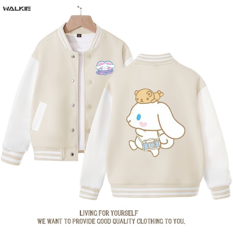 Áo Khoác Bóng Chày In Hình Cinnamoroll Dễ Thương Cho Bé