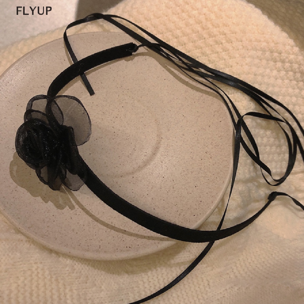 Vòng cổ Dài Thắt Nơ Ruy Băng Vải Hoa Đơn Giản