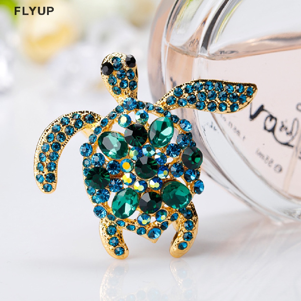 Ghim Cài Áo Hình Rùa Biển Đính Đá Xanh Lá Thanh Lịch Thời Trang Cho Nữ