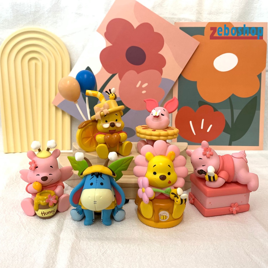 [ZEBO] Set 6 Phụ Kiện Trang Trí Tiểu Cảnh / Hoa / Chú Ong / Gấu Hoạt Hình Nhiều Màu Khác Nhau