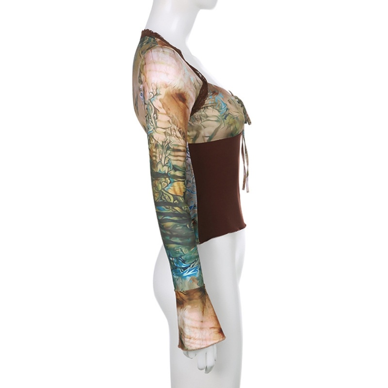 Áo Kiểu Cổ Vuông Màu Trơn Phối Dây Cột Thời Trang Quyến Rũ Cho Nữ