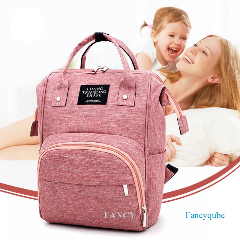 Fancy Ba Lô Vải Oxford Sức Chứa Lớn Đa Năng Chống Thấm Nước Cho Mẹ Bỉm Sữa