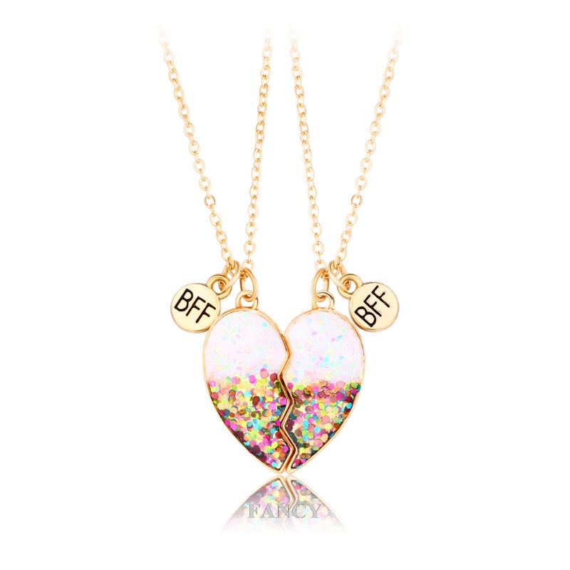 Set 2 Vòng cổ Tình Bạn Mặt Nửa Trái Tim Thời Trang