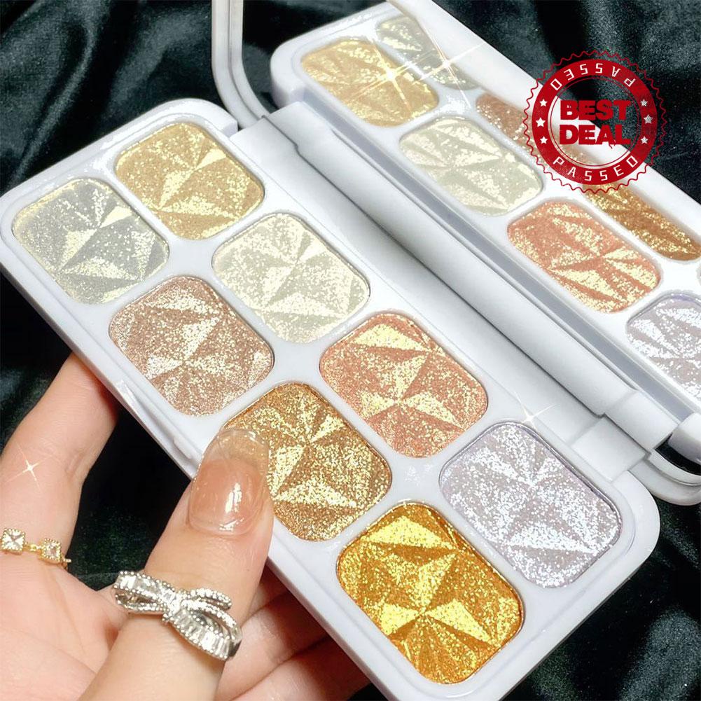 Bảng Phấn Bắt Sáng 8 Màu Nhũ Kim Tuyến Tạo Khối Trang Điểm Cơ Thể F3S7