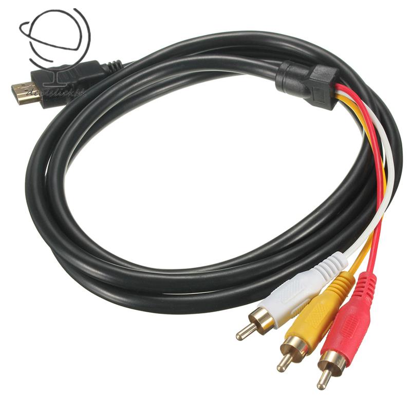 Cáp ChuyểN ĐổI Âm Thanh / Video AV 5 Feet 1.5m HDMI Sang 3 RCA - MàU Đen Cho HDTV 1080P