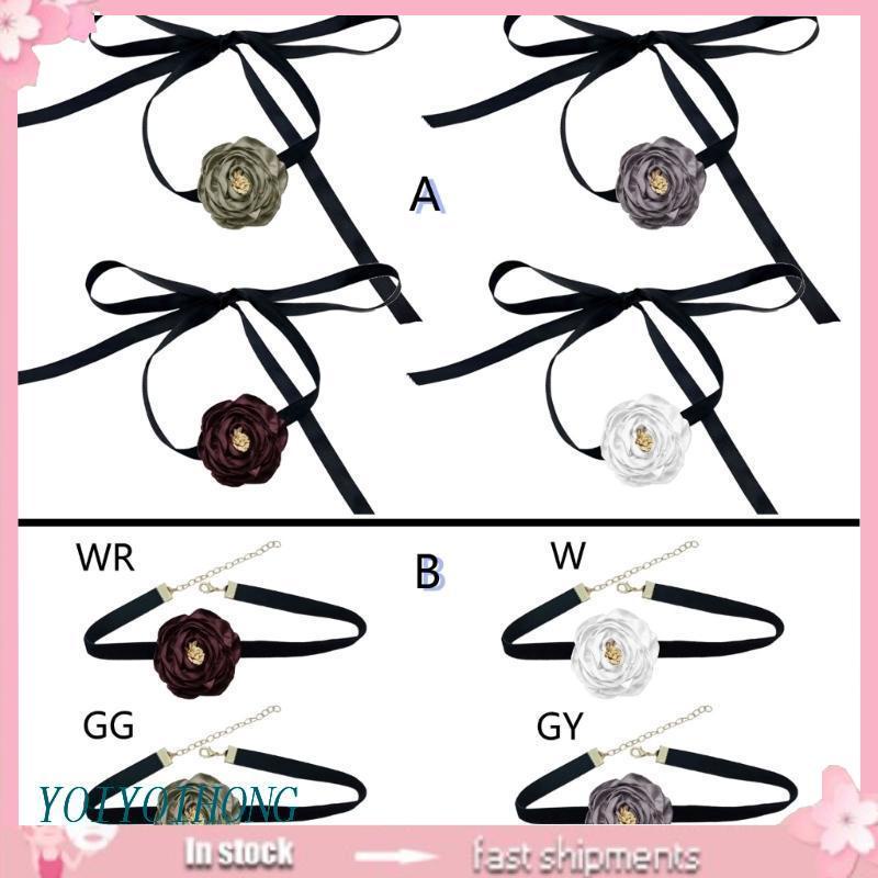 Vòng Cổ Choker Bằng Vải Mềm Họa Tiết Hoa Thời Trang Cho Nữ