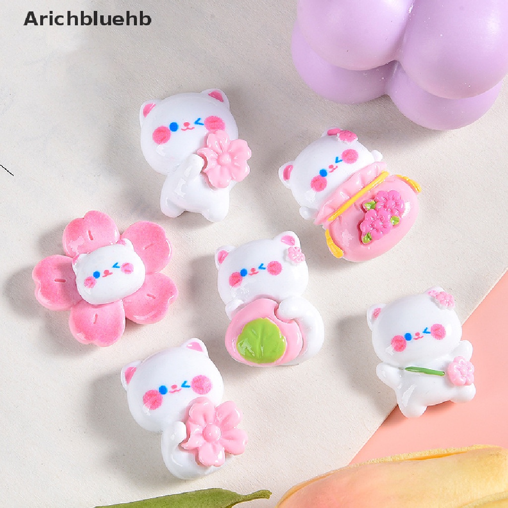 < Arichbluehb > Set 10 Miếng Dán Hoạt Hình Trang Trí Ba Lô / Sổ Lưu Niệm / Điện Thoại Bằng Nhựa Resin Hình Hoa Anh Đào