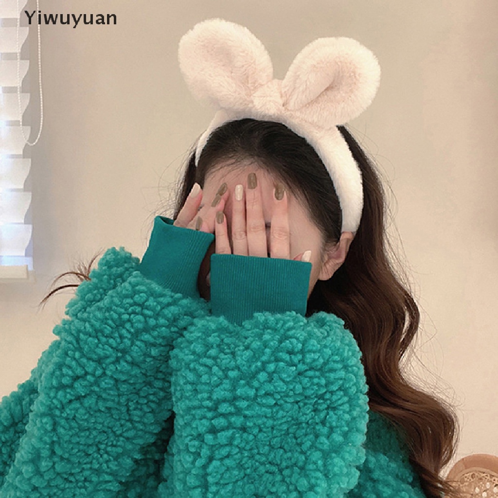 1 Băng Đô Cài Tóc Tai Thỏ Bằng Lông Nhung Màu Trơn Dành Cho Nữ