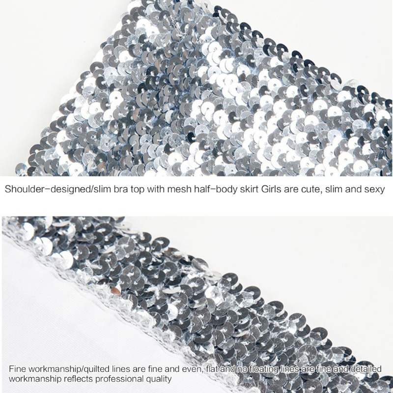 Áo Ngực Dạng Ống Co Giãn Không Dây Đính Kim Sa Lấp Lánh Gợi Cảm Cho Nữ